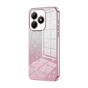 For Huawei Hi Enjoy 80s Gradient Glitter Powder Electroplated Phone Case(Pink)