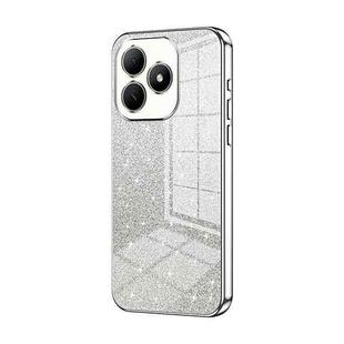 For Huawei Hi Enjoy 80s Gradient Glitter Powder Electroplated Phone Case(Silver)