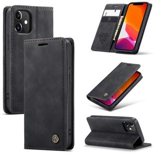 For iPhone 12 mini CaseMe-013 Multifunctional Retro Frosted Horizontal Flip Leather Case with Card Slot & Holder & Wallet(Black)