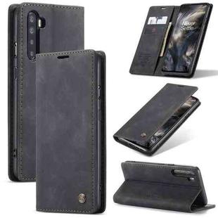 For OnePlus Nord CaseMe-013 Multifunctional Retro Frosted Horizontal Flip Leather Case with Card Slot & Holder & Wallet(Black)