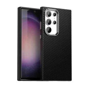 For Samsung Galaxy S23 Ultra 5G Carbon Fiber Series IMD Phone Case(Black)