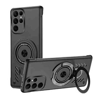 For Samsung Galaxy S23 Ultra 5G Ice Sense Series Graphene Cooling MagSafe Holder Phone Case(Black)