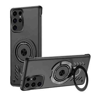 For Samsung Galaxy S25 Ultra 5G Ice Sense Series Graphene Cooling MagSafe Holder Phone Case(Black)