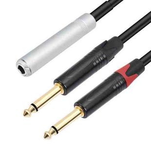 6.35mm 1/4 TRS Stereo Female to Dual Male Y-type Audio Cable, Length:50cm