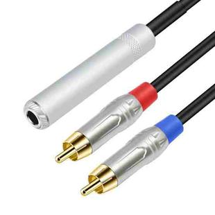 6.35mm 1/4 TRS Stereo Female to Dual RCA Male Y-type Audio Cable, Length:50cm