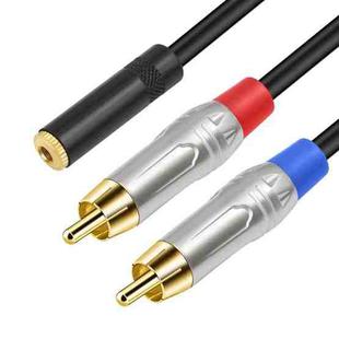 3.5mm 1/8 TRS Stereo Female to Dual RCA Male Y-type Audio Cable, Length:50cm