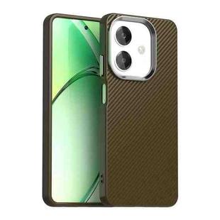 For OPPO A3x 4G Carbon Fiber Series IMD Phone Case(Brown)