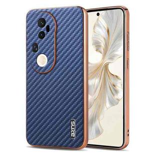 For vivo S20 Pro AZNS Electroplated Edge Carbon Fiber Texture Phone Case(Blue)