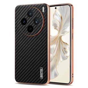 For vivo X200s AZNS Electroplated Edge Carbon Fiber Texture Phone Case(Black)