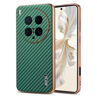 For vivo X200 Ultra AZNS Electroplated Edge Carbon Fiber Texture Phone Case(Green)