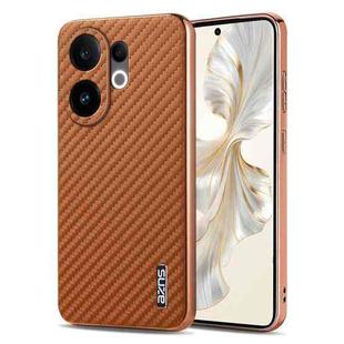 For vivo S30 AZNS Electroplated Edge Carbon Fiber Texture Phone Case(Brown)