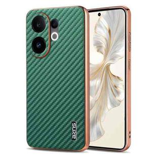 For vivo S30 AZNS Electroplated Edge Carbon Fiber Texture Phone Case(Green)