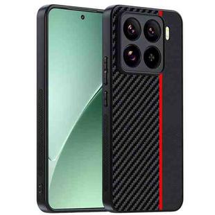 For Xiaomi 15 Ultra-thin Carbon Fiber Texture Printing Phone Case(Black Red)