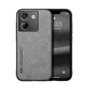 For Xiaomi Poco M7 Pro 5G Skin Feel Magnetic Leather Back Phone Case(Light Grey)