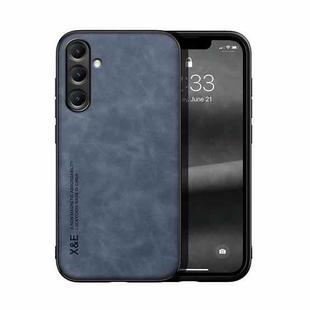 For Samsung Galaxy S24 FE 5G Skin Feel Magnetic Leather Back Phone Case(Blue)