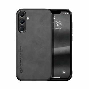 For Samsung Galaxy S25+ 5G Skin Feel Magnetic Leather Back Phone Case(Dark Grey)