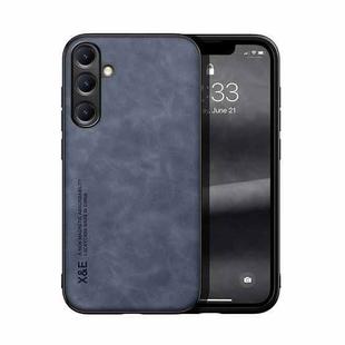 For Samsung Galaxy S25+ 5G Skin Feel Magnetic Leather Back Phone Case(Blue)