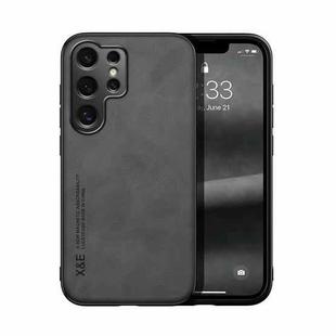 For Samsung Galaxy S25 Ultra 5G Skin Feel Magnetic Leather Back Phone Case(Dark Grey)