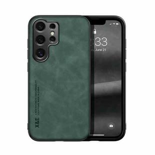 For Samsung Galaxy S25 Ultra 5G Skin Feel Magnetic Leather Back Phone Case(Green)