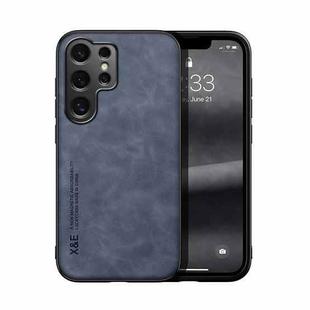 For Samsung Galaxy S25 Ultra 5G Skin Feel Magnetic Leather Back Phone Case(Blue)