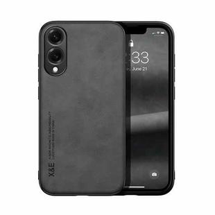 For Samsung Galaxy S25 Edge 5G Skin Feel Magnetic Leather Back Phone Case(Dark Grey)
