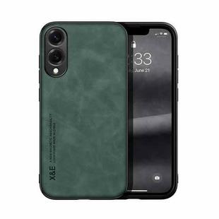 For Samsung Galaxy S25 Edge 5G Skin Feel Magnetic Leather Back Phone Case(Green)