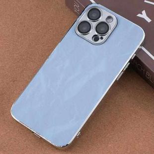 For iPhone 16 Pro Max Electroplating Snowflake PC Hybrid TPU Phone Case(Blue)