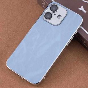 For iPhone 16 Plus Electroplating Snowflake PC Hybrid TPU Phone Case(Blue)