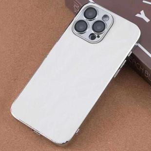 For iPhone 15 Pro Electroplating Snowflake PC Hybrid TPU Phone Case(White)