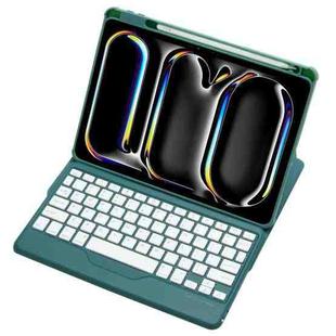 For iPad Pro 11 2024 L13-B 360 Rotation Acrylic Transparent Bluetooth Keyboard Leather Case(Green)