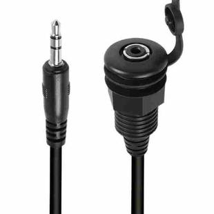 3.5mmTRS Stereo Thread Fixed Embedded Ground Plug Panel Audio Cable, Length: 0.3m(Male to Female)