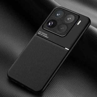 For Xiaomi 15 Pro Classic Tilt Strip Grain Magnetic PC Hybrid TPU Phone Case(Black)