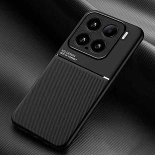For Xiaomi 15 Classic Tilt Strip Grain Magnetic PC Hybrid TPU Phone Case(Black)