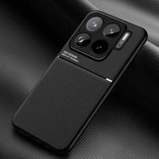 For Xiaomi 15S Pro Classic Tilt Strip Grain Magnetic PC Hybrid TPU Phone Case(Black)
