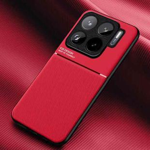 For Xiaomi 15S Pro Classic Tilt Strip Grain Magnetic PC Hybrid TPU Phone Case(Red)
