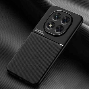 For Redmi Note 14 Pro+ 5G Classic Tilt Strip Grain Magnetic PC Hybrid TPU Phone Case(Black)