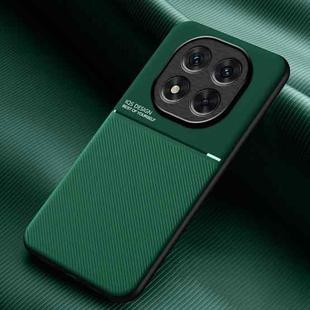 For Redmi Note 14 Pro+ 5G Classic Tilt Strip Grain Magnetic PC Hybrid TPU Phone Case(Green)