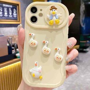 For iPhone 11 Creative 3D Duck Design Sliding Window Full Coverage Phone Case(Yellow)