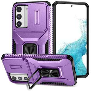 For Samsung Galaxy S22 5G Sliding Camshield Holder Phone Case(Purple)