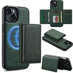 For iPhone 13 mini LC.IMEEKE L5 Series Detachable RFID Card Bag Magsafe Phone Case(Green)