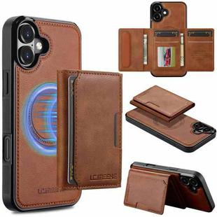 For iPhone 17 LC.IMEEKE L5 Series Detachable RFID Card Bag Magsafe Phone Case(Brown)