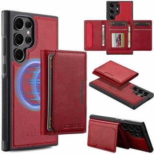 For Samsung Galaxy S23 Ultra 5G LC.IMEEKE L5 Series Detachable RFID Card Bag Magsafe Phone Case(Red)