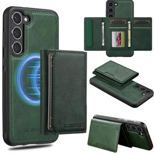 For Samsung Galaxy S25 5G LC.IMEEKE L5 Series Detachable RFID Card Bag Magsafe Phone Case(Green)