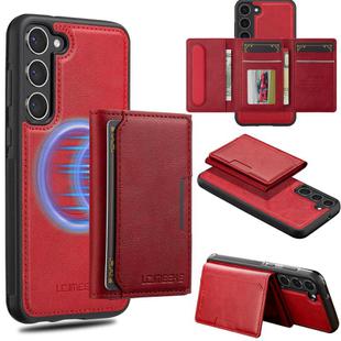 For Samsung Galaxy S25 5G LC.IMEEKE L5 Series Detachable RFID Card Bag Magsafe Phone Case(Red)