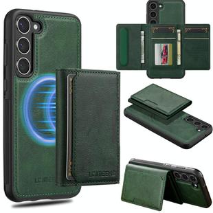 For Samsung Galaxy S25+ 5G LC.IMEEKE L5 Series Detachable RFID Card Bag Magsafe Phone Case(Green)