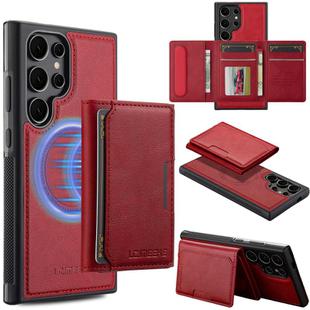 For Samsung Galaxy S25 Ultra 5G LC.IMEEKE L5 Series Detachable RFID Card Bag Magsafe Phone Case(Red)