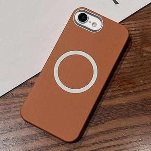 For iPhone 7 / 8 / SE 2020 2022 Leather Texture Design MagSafe Full Coverage Phone Case(Brown)