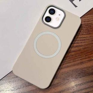 For iPhone 11 Leather Texture Design MagSafe Full Coverage Phone Case(White)