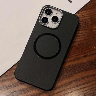 For iPhone 11 Pro Max Leather Texture Design MagSafe Full Coverage Phone Case(Black)