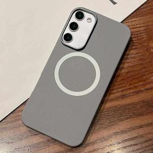 For Samsung Galaxy S21+ 5G Leather Texture Design MagSafe Full Coverage Phone Case(Grey)